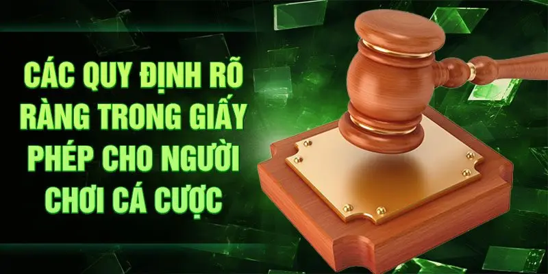 Các quy định rõ ràng trong giấy phép cho người chơi cá cược
